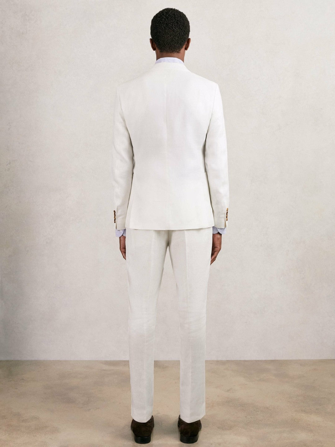 Slim Fit Lyocell Linen Single Breasted Suit Blazer in White Men | Reiss