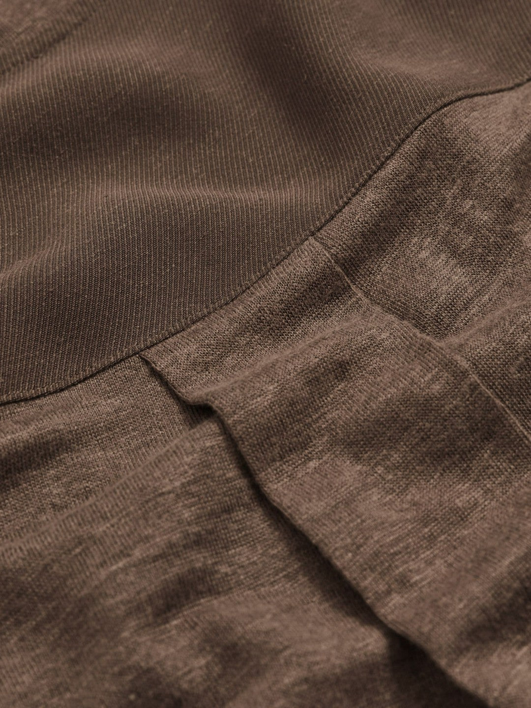 Linen V-Neck T-Shirt in Brown Women | Reiss