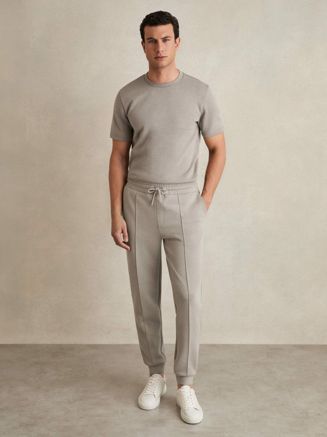 Drawstring Jersey Joggers in Taupe Men | Reiss