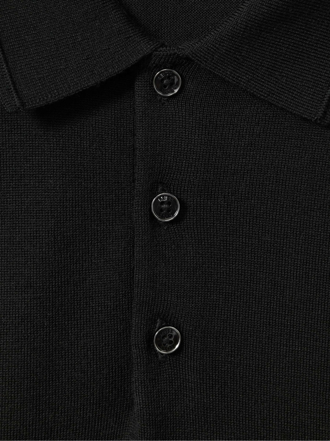 Merino Wool Polo Shirt in Black Men | Reiss