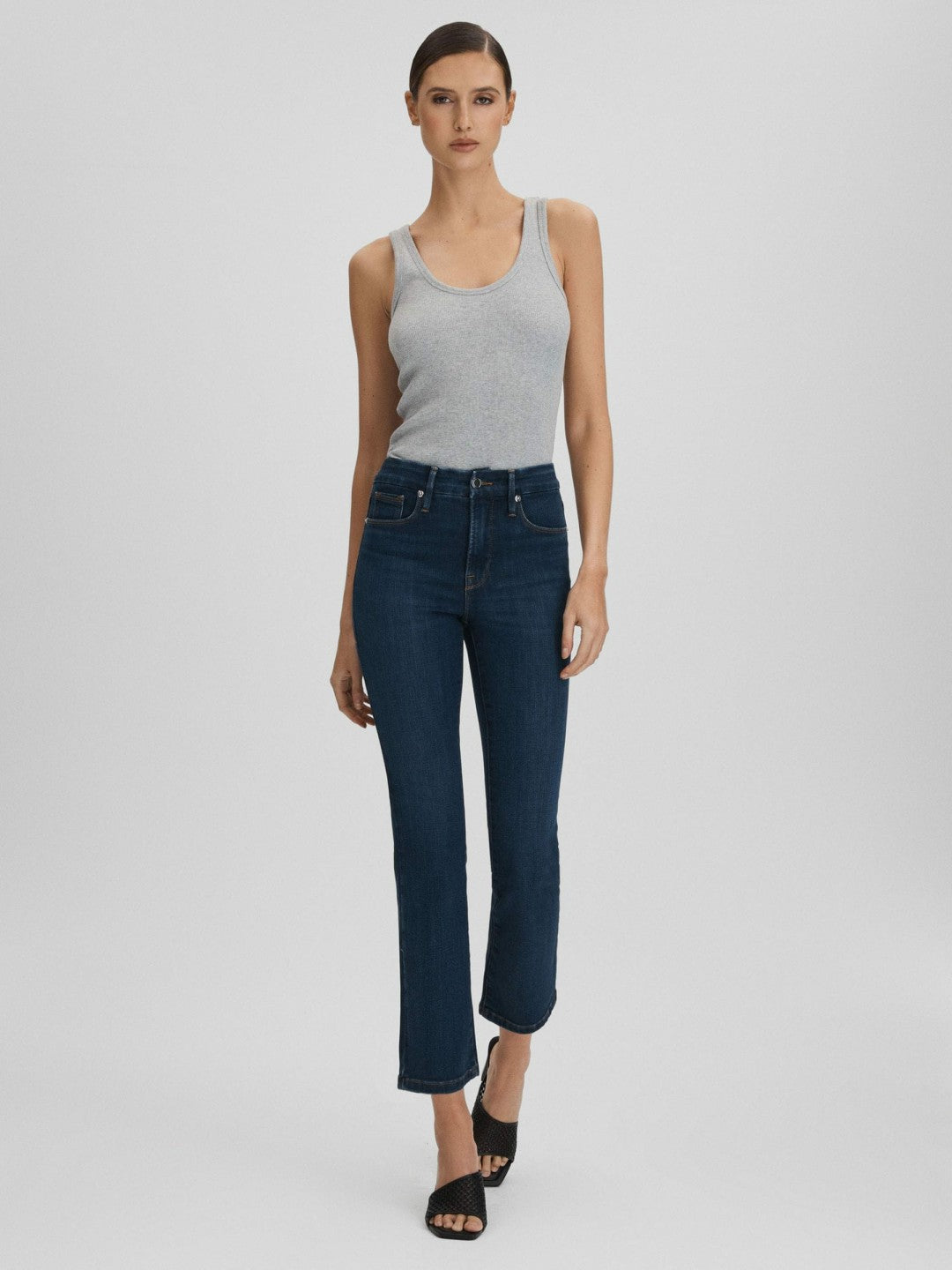 Good American Slim Fit Cropped Jeans in Blue Women | Reiss