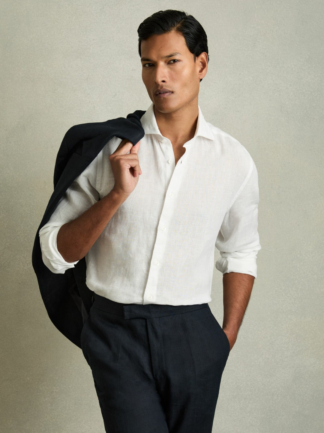 Linen Button-Through Shirt in White Men | Reiss