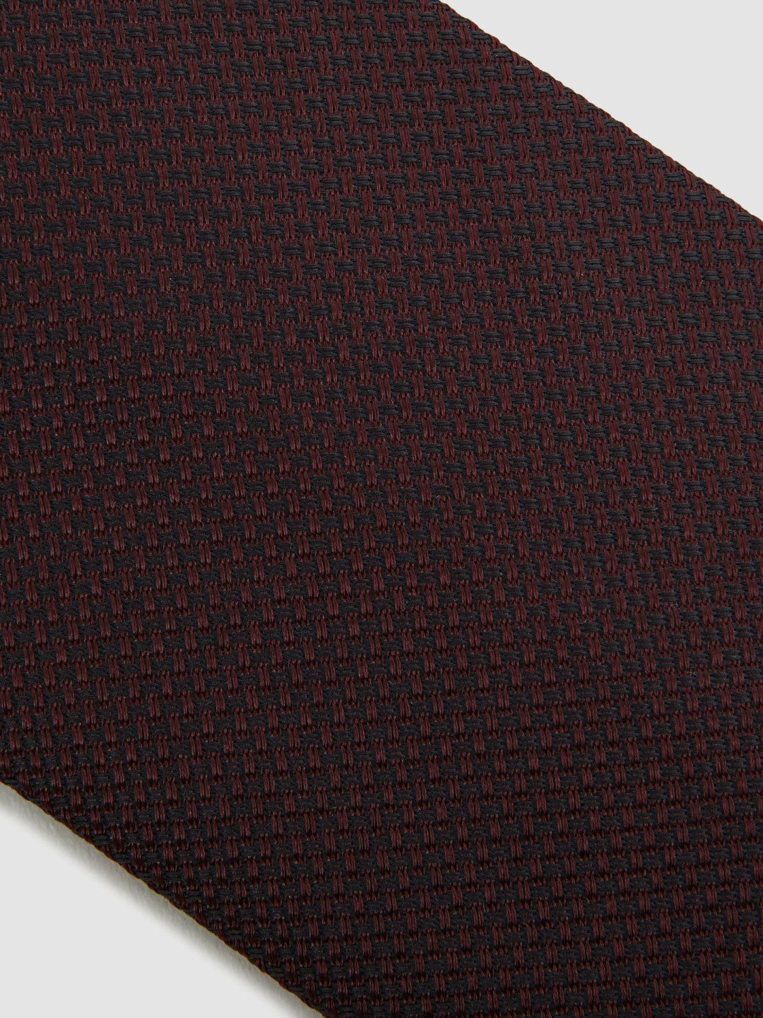 Textured Silk Blend Tie in Burgundy Men | Reiss