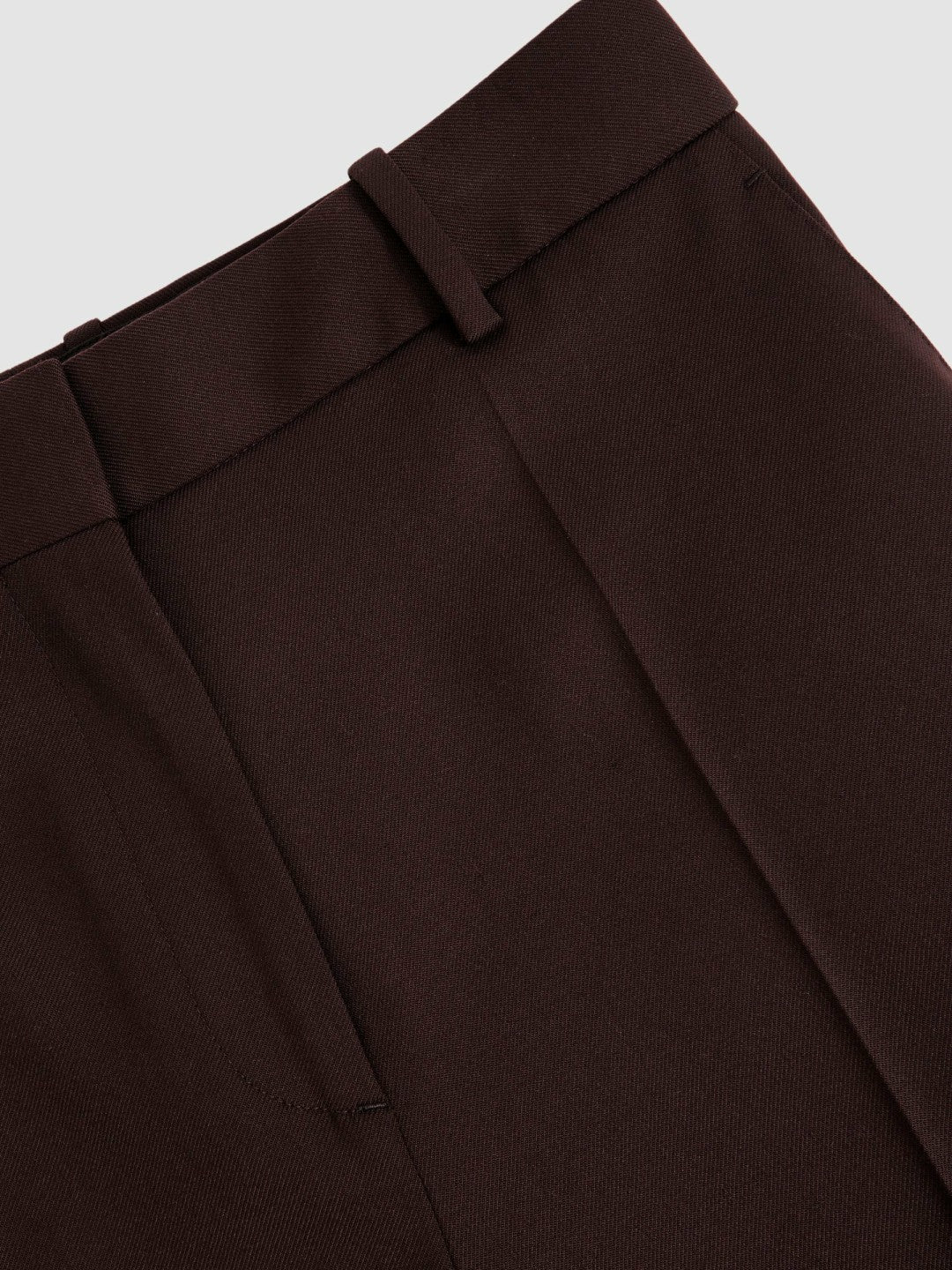 Wool-Blend Wide-Leg Suit Trousers in Aubergine Women | Reiss