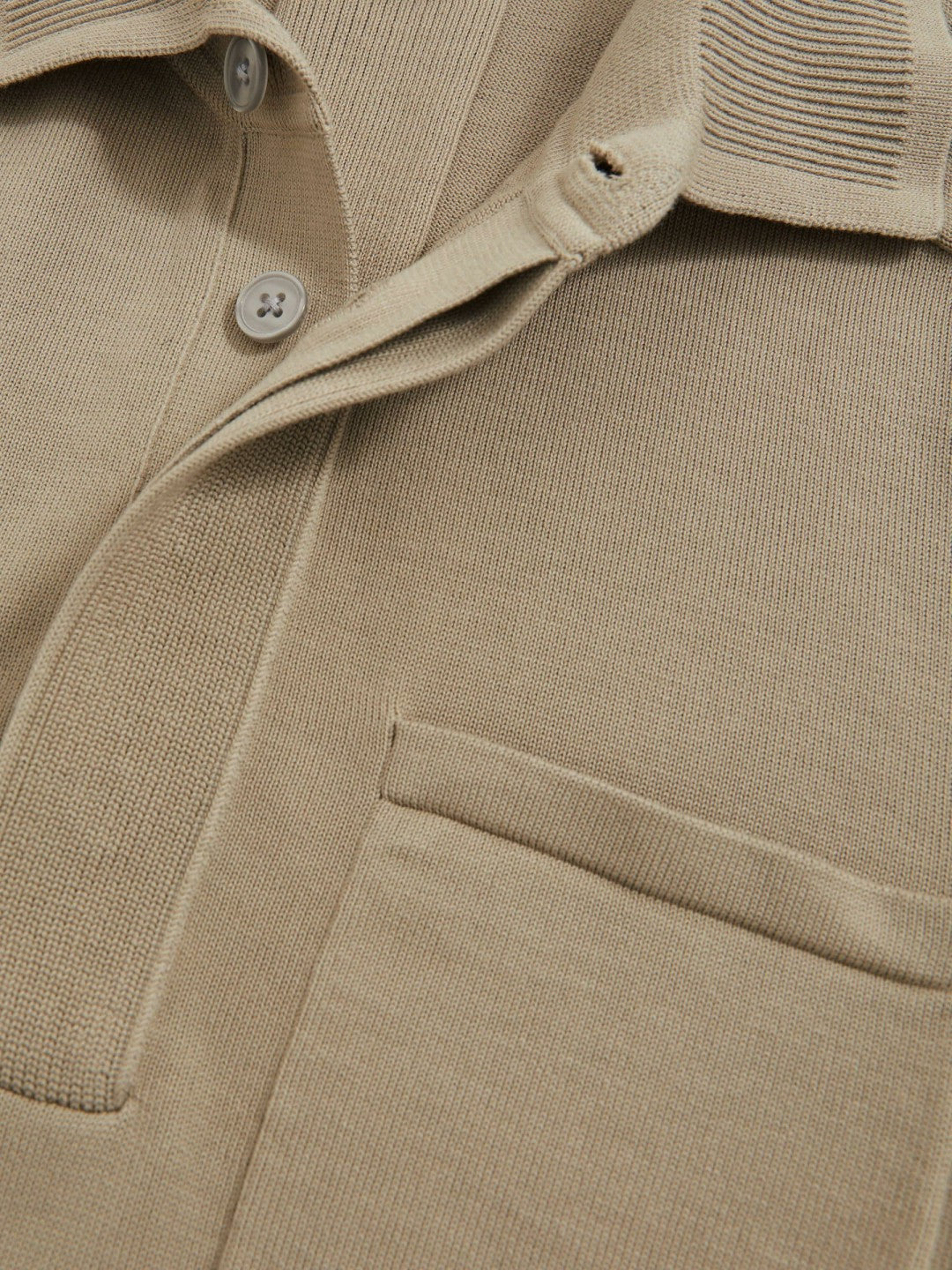 Cotton Concealed Placket Polo Shirt in Light Sage Green Men | Reiss