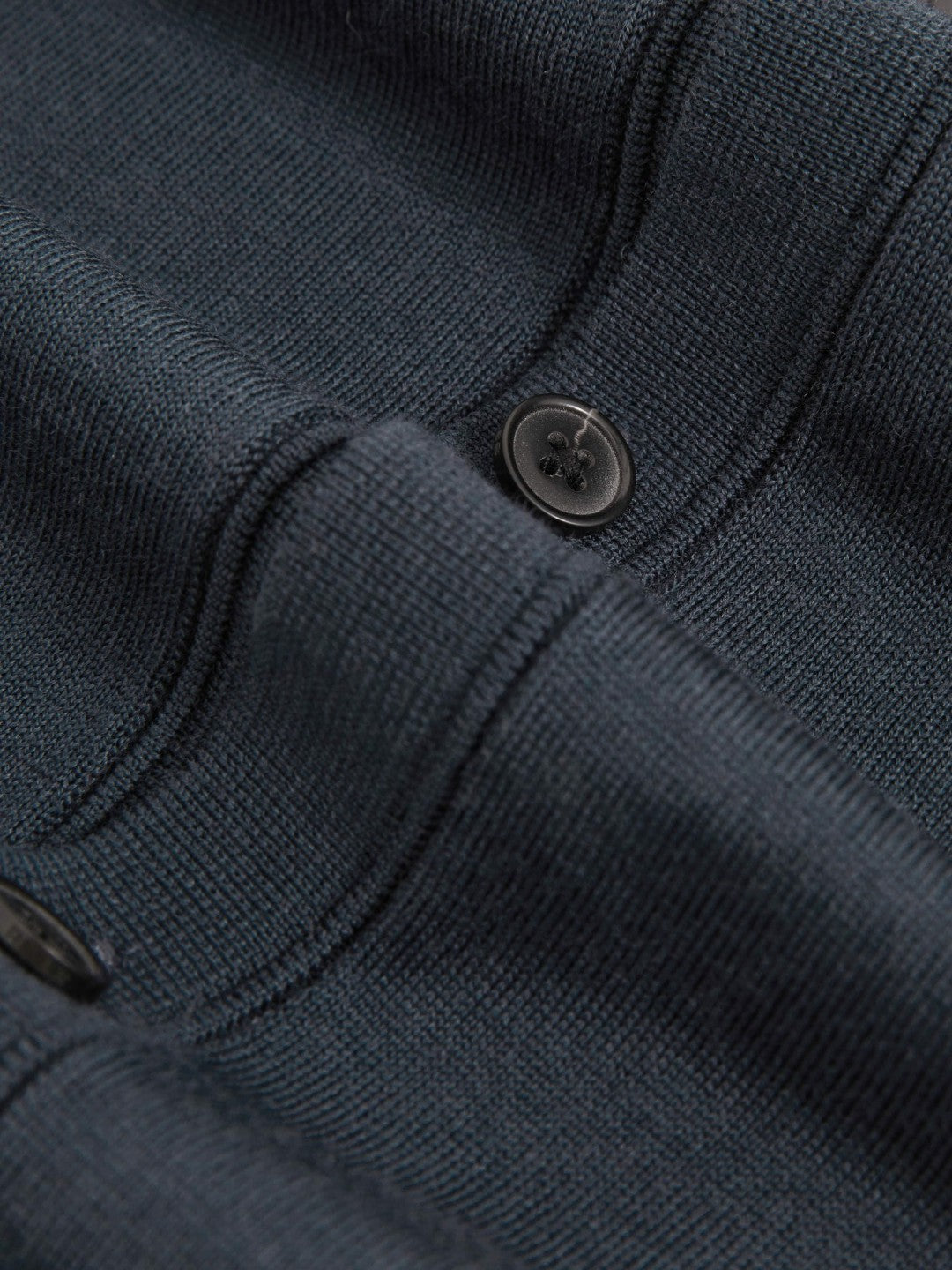 Merino Wool Button-Through Cardigan in Midnight Navy Men | Reiss
