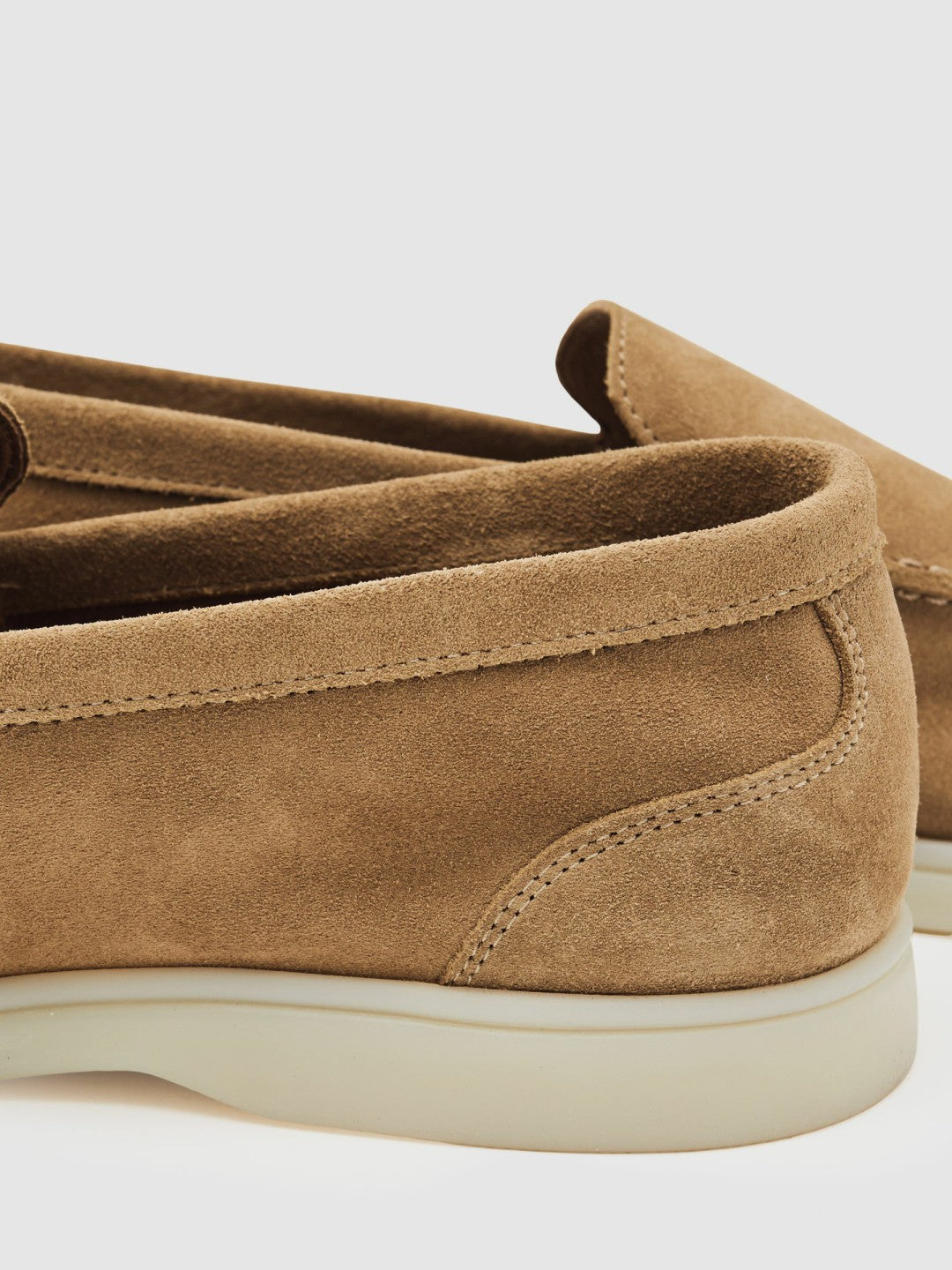 Suede Slip-On Loafers in Stone Men | Reiss