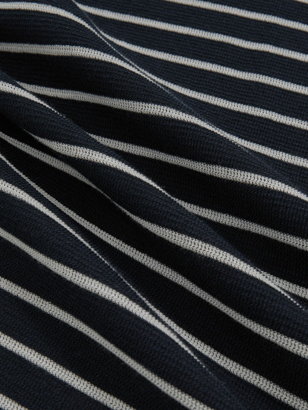 Cotton Textured Stripe T-Shirt in White/Navy Men | Reiss