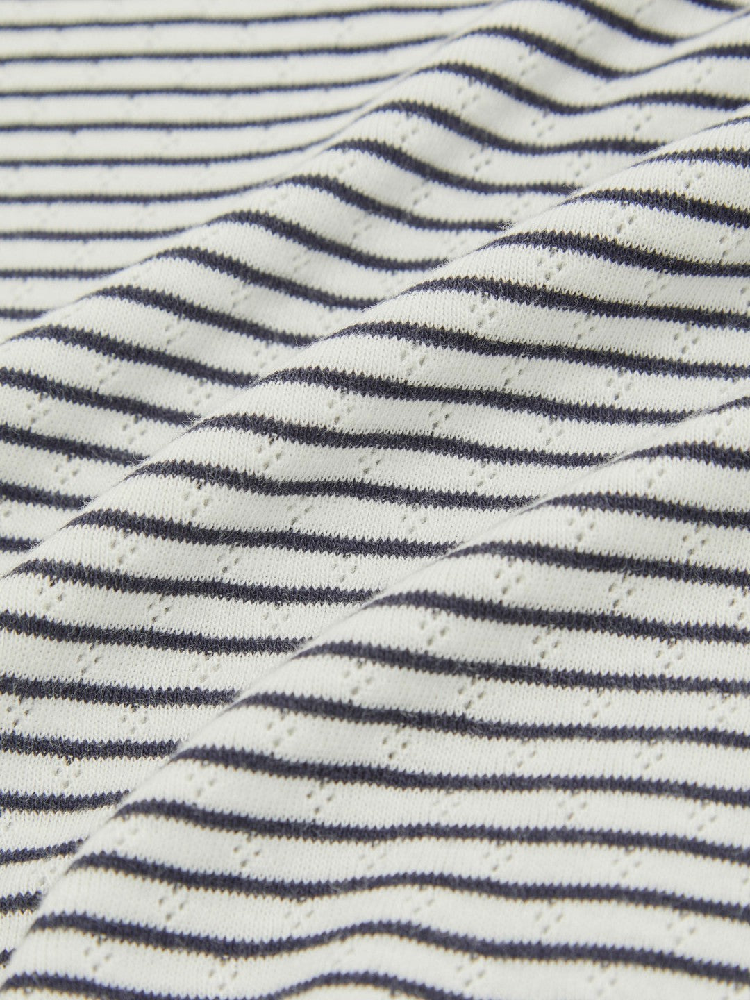 3-9 yrs Cotton Pointelle Long Sleeve Top in Navy/White Children & Baby | Reiss