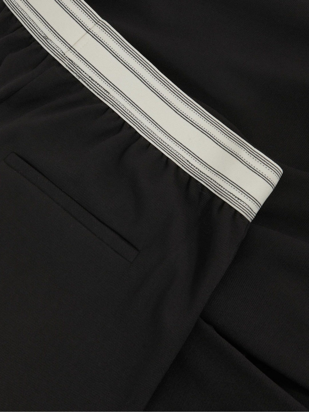 Petite Wide-Leg Contrast-Waistband Trousers in Black Women | Reiss