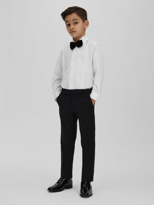 3-9 yrs Slim Fit Textured Bib Dinner Shirt in White Children & Baby | Reiss