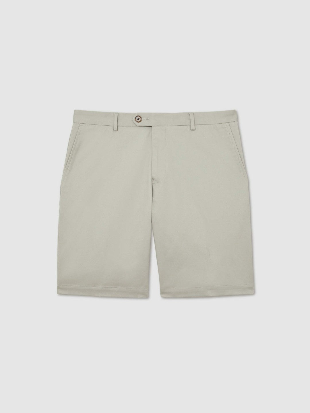 Cotton Chino Shorts With Stretch in Soft Sage Men | Reiss