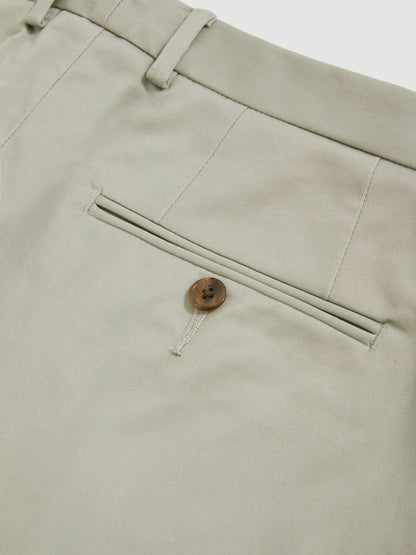 Cotton Chino Shorts With Stretch in Soft Sage Men | Reiss