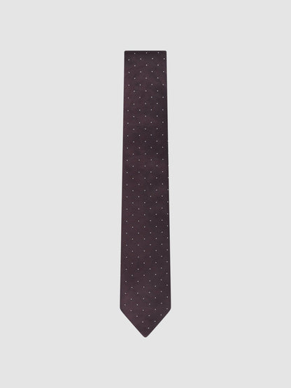 Polka Dot Silk Tie in Burgundy Men | Reiss