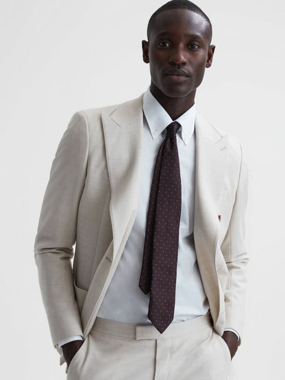 Polka Dot Silk Tie in Burgundy Men | Reiss