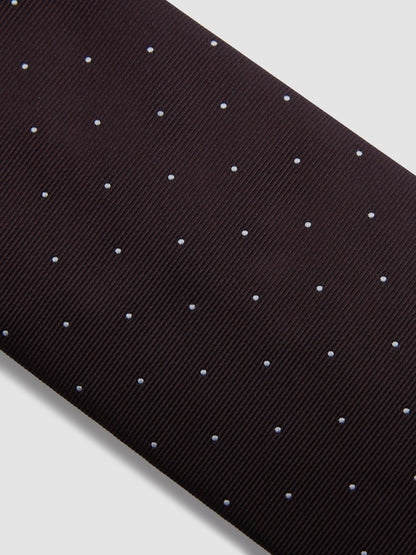 Polka Dot Silk Tie in Burgundy Men | Reiss