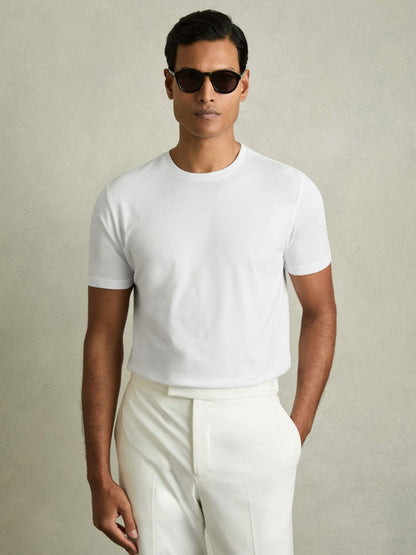 Cotton-Jersey Crew-Neck T-shirts 3 Pack in Neutral Men | Reiss