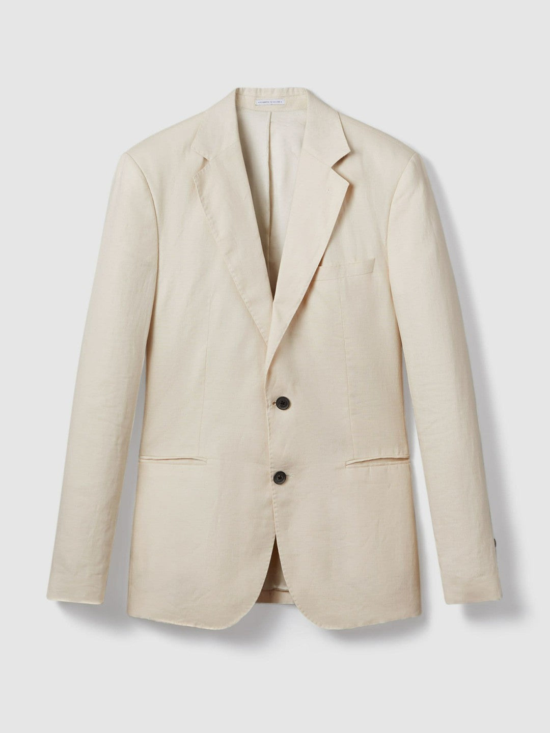 Slim-Fit Single Breasted Linen Blazer in Stone Men | Reiss