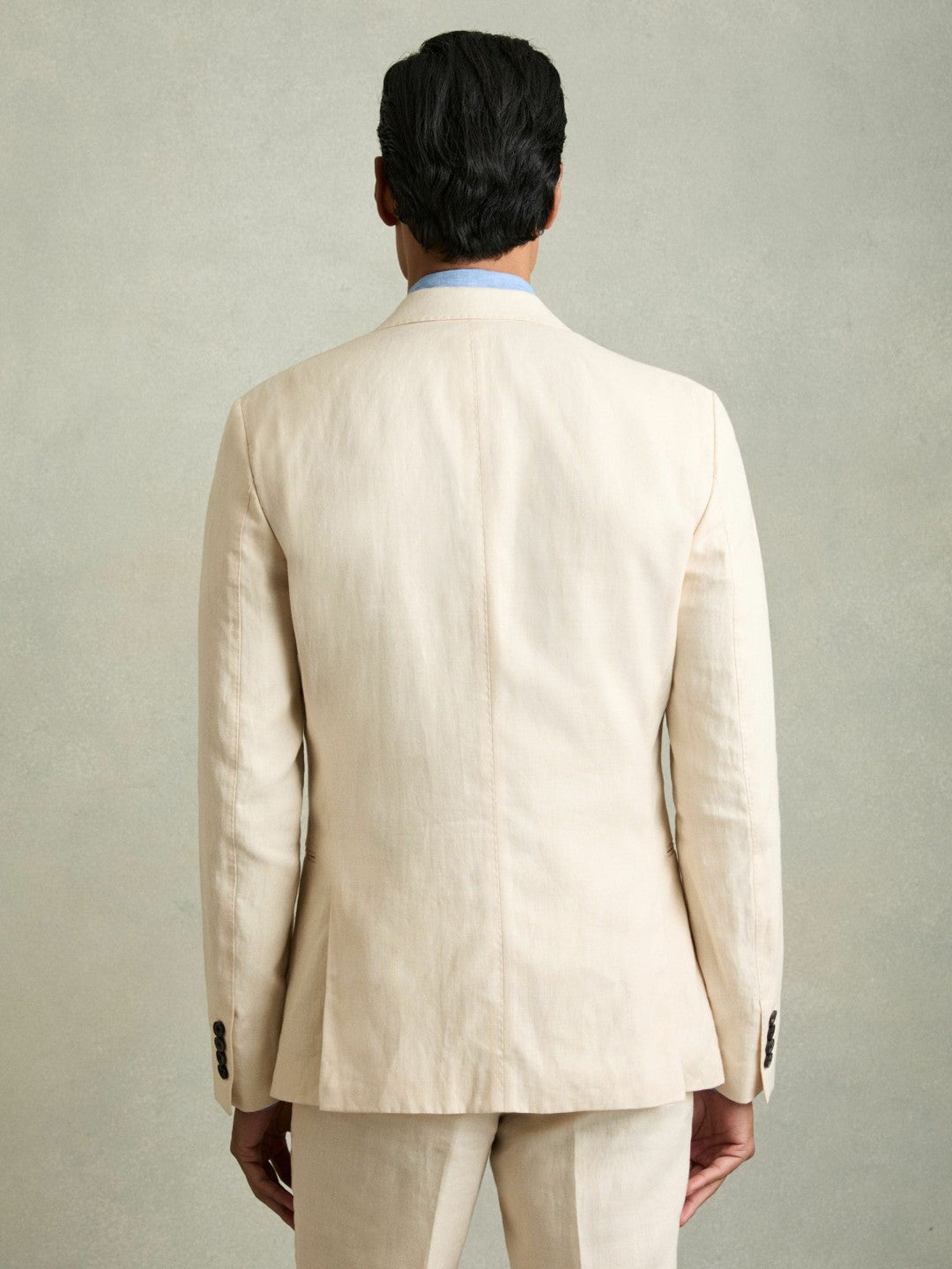 Slim-Fit Single Breasted Linen Blazer in Stone Men | Reiss