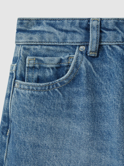 3-9 yrs Loose Fit Adjuster Jeans in Mid Blue Children & Baby | Reiss