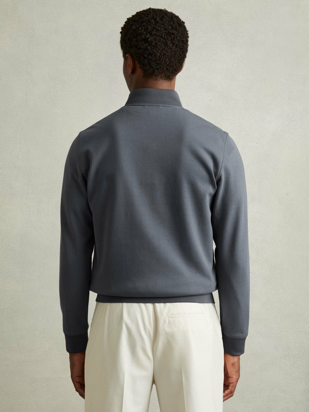 Hybrid Quilt and Knit Zip-Through Jacket in Airforce Blue Men | Reiss