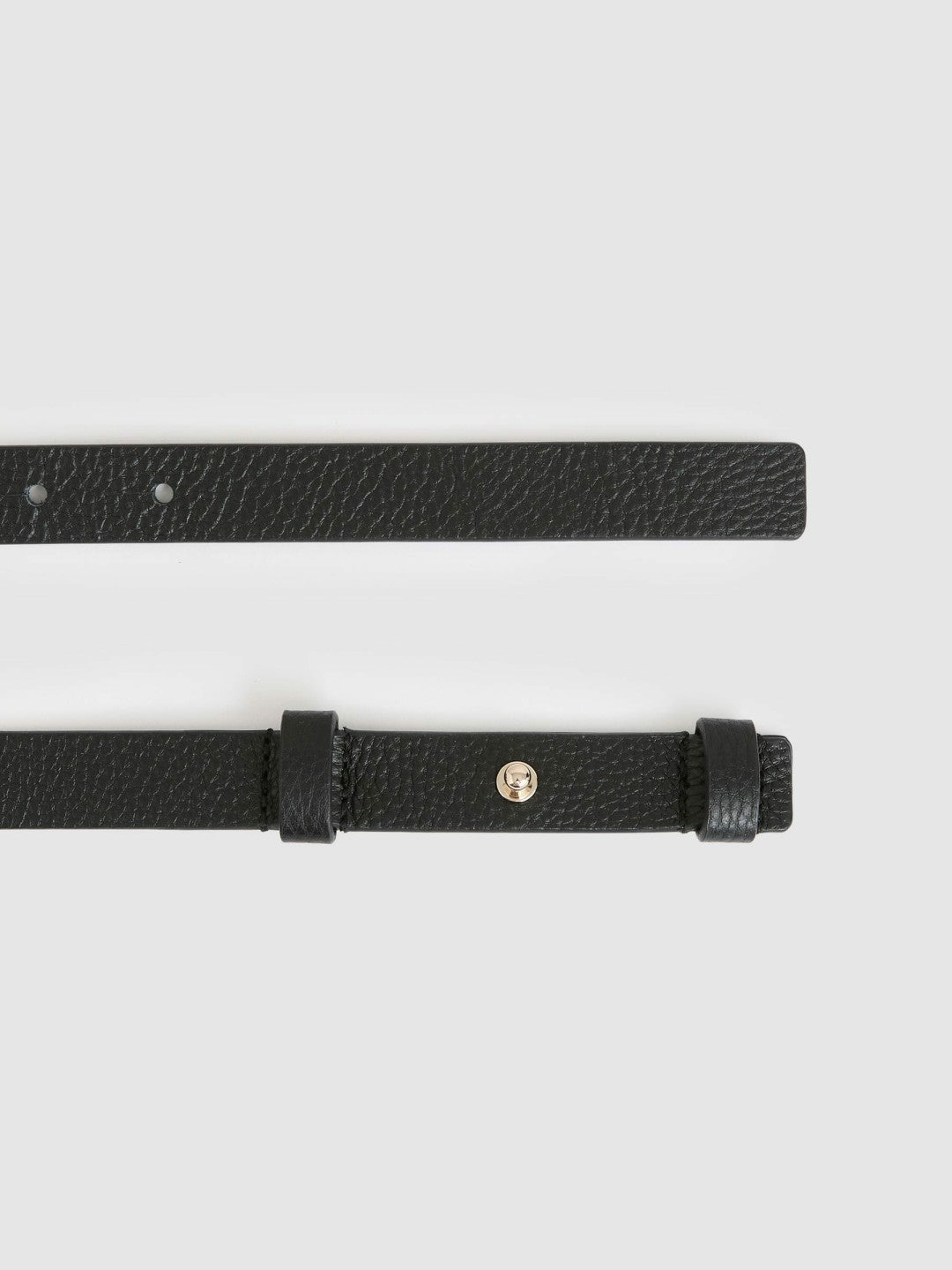 Leather Square Hinge Belt in Black Women | Reiss