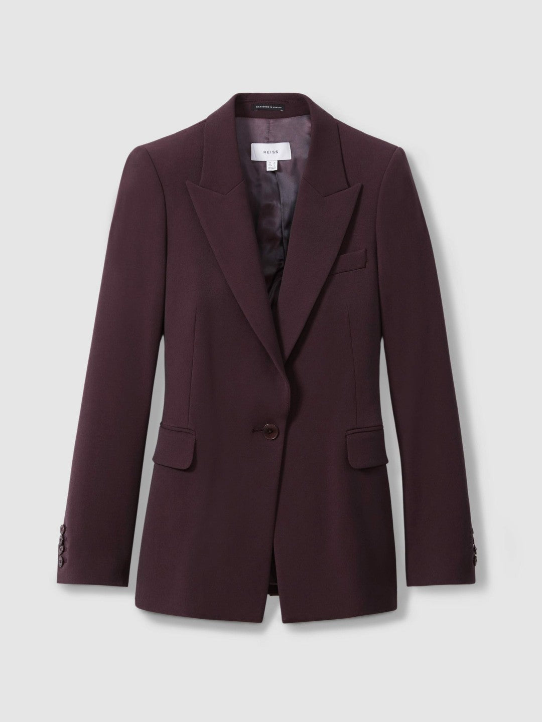 Tailored Single Breasted Suit Blazer in Berry Women | Reiss