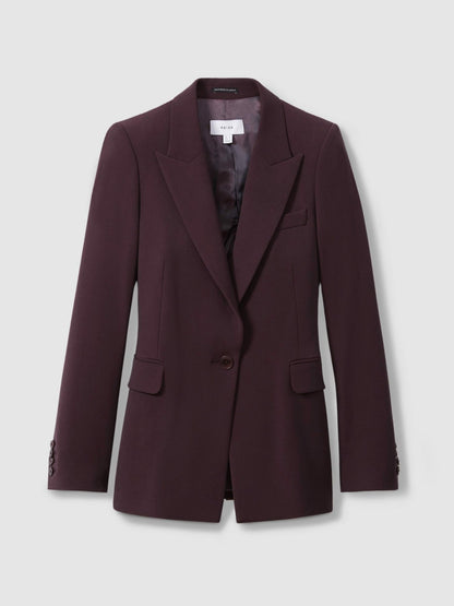 Tailored Single Breasted Suit Blazer in Berry Women | Reiss