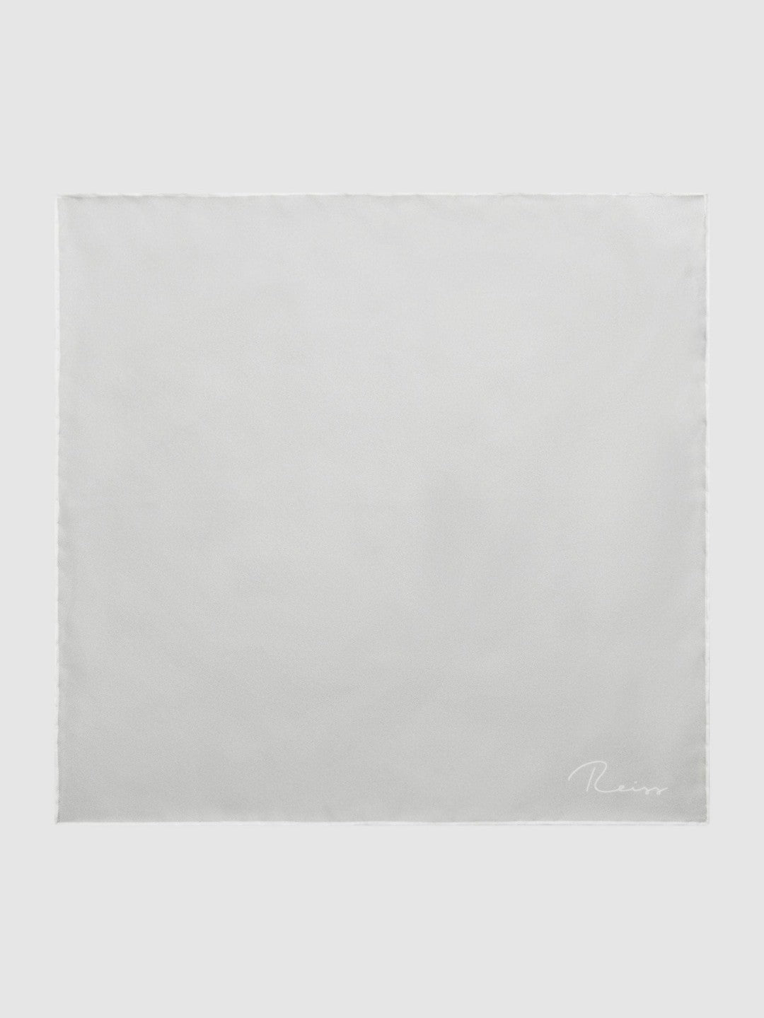 Plain Silk Pocket Square in Silver Men | Reiss