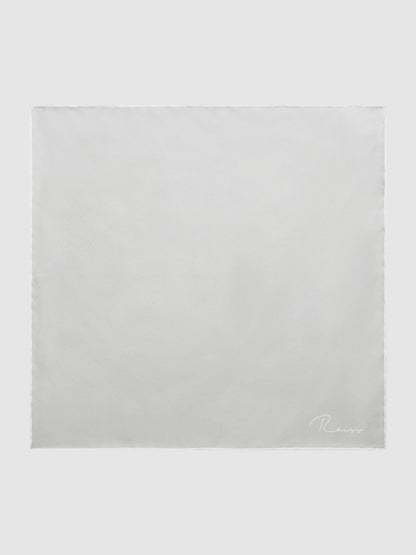Plain Silk Pocket Square in Silver Men | Reiss