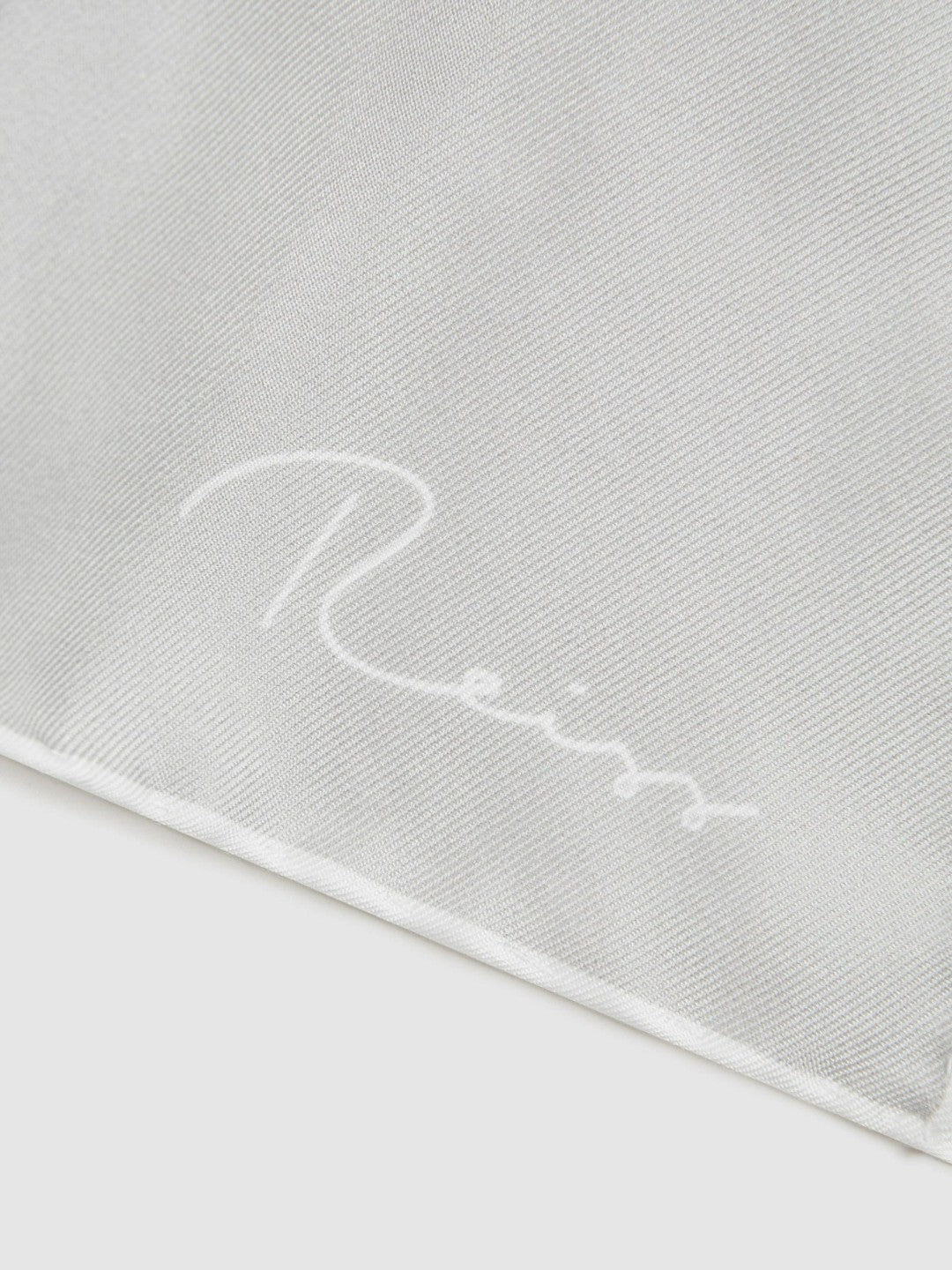 Plain Silk Pocket Square in Silver Men | Reiss