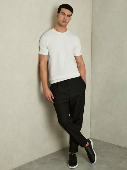 Interlock Jersey Crew Neck T-Shirt in White Men | Reiss