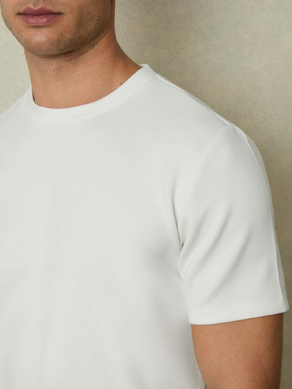 Interlock Jersey Crew Neck T-Shirt in White Men | Reiss