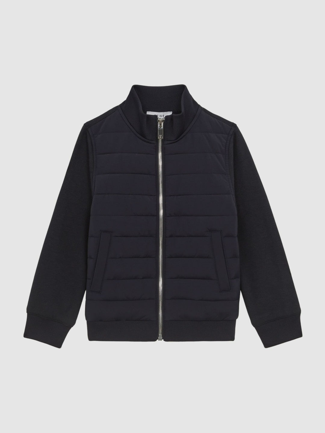 3-9 yrs Funnel Neck Quilted Hybrid Jacket in Navy Children & Baby | Reiss