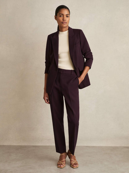 Slim Fit Suit Trousers in Berry Women | Reiss