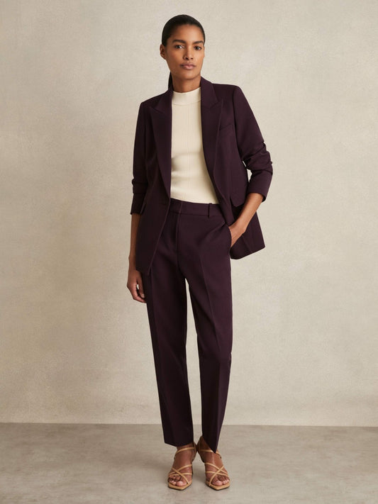 Slim Fit Suit Trousers in Berry Women | Reiss