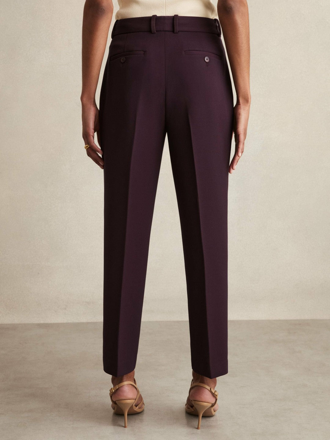 Slim Fit Suit Trousers in Berry Women | Reiss