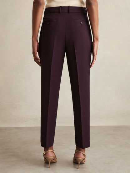 Slim Fit Suit Trousers in Berry Women | Reiss