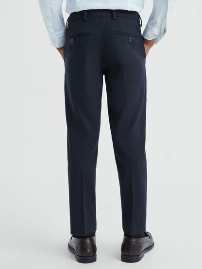 3-9 yrs Wool Blend Adjustable Trousers in Navy Children & Baby | Reiss