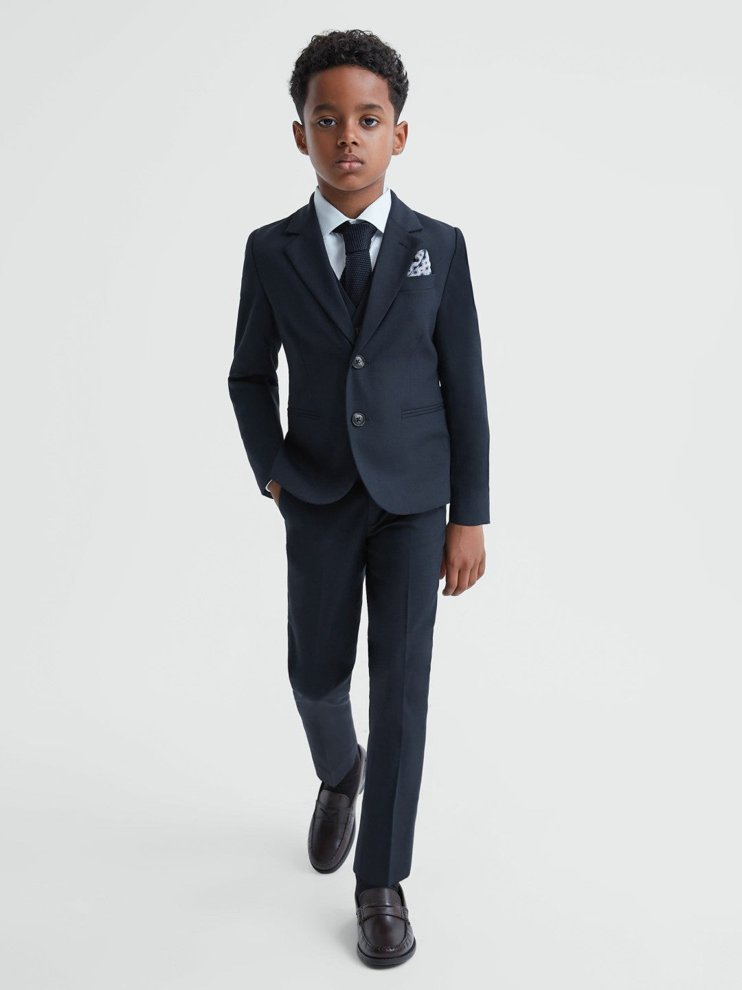 9-14 yrs Wool Blend Single Breasted Blazer in Navy Children & Baby | Reiss