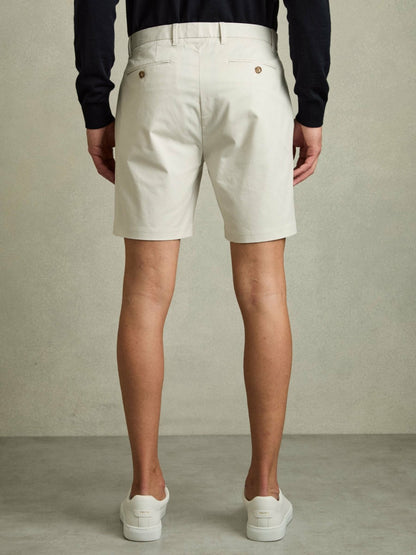 Short Length Casual Chino Shorts in Chalk Men | Reiss