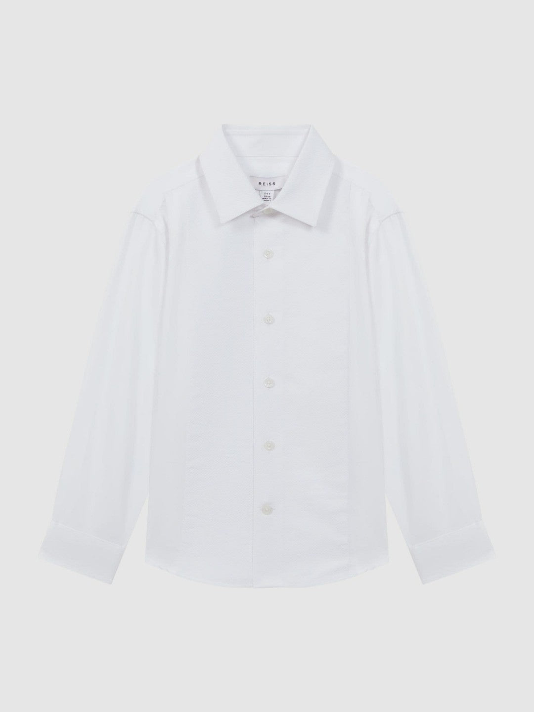 9-14 yrs Slim Fit Textured Bib Dinner Shirt in White Children & Baby | Reiss