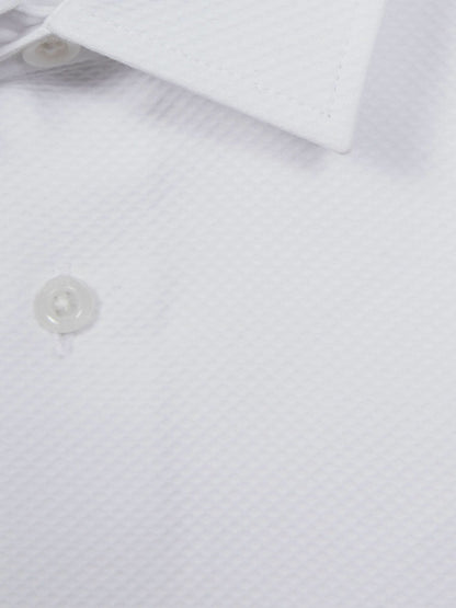 9-14 yrs Slim Fit Textured Bib Dinner Shirt in White Children & Baby | Reiss