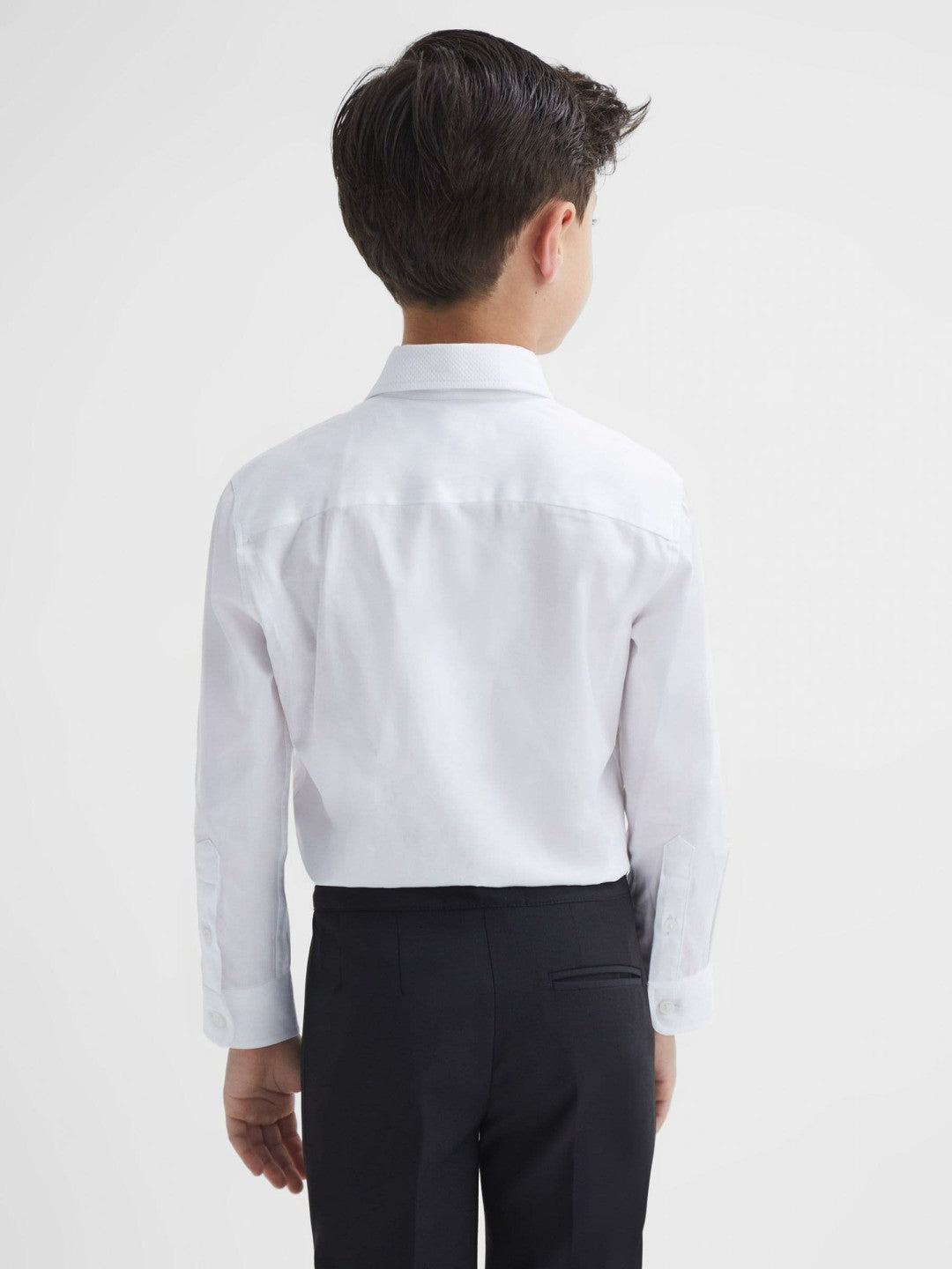 9-14 yrs Slim Fit Textured Bib Dinner Shirt in White Children & Baby | Reiss