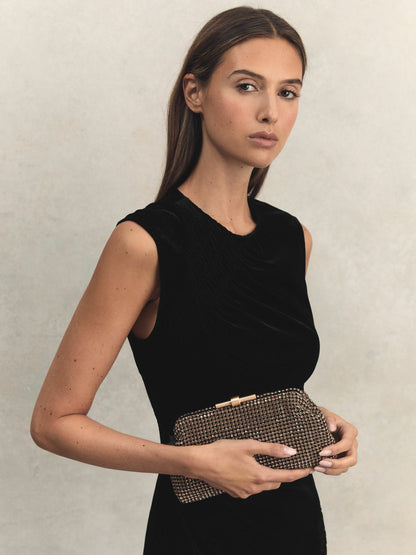 Embellished Clutch Bag in Gold Women | Reiss