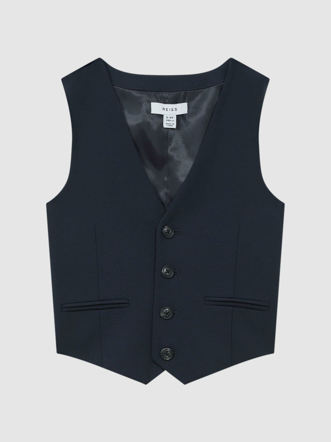 9-14 yrs Modern Fit Waistcoat in Navy Children & Baby | Reiss