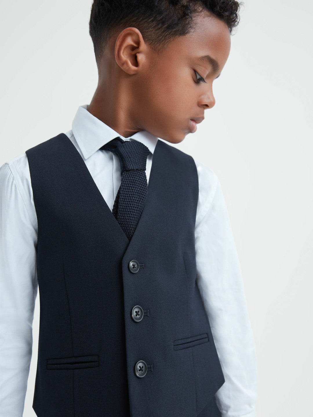 9-14 yrs Modern Fit Waistcoat in Navy Children & Baby | Reiss