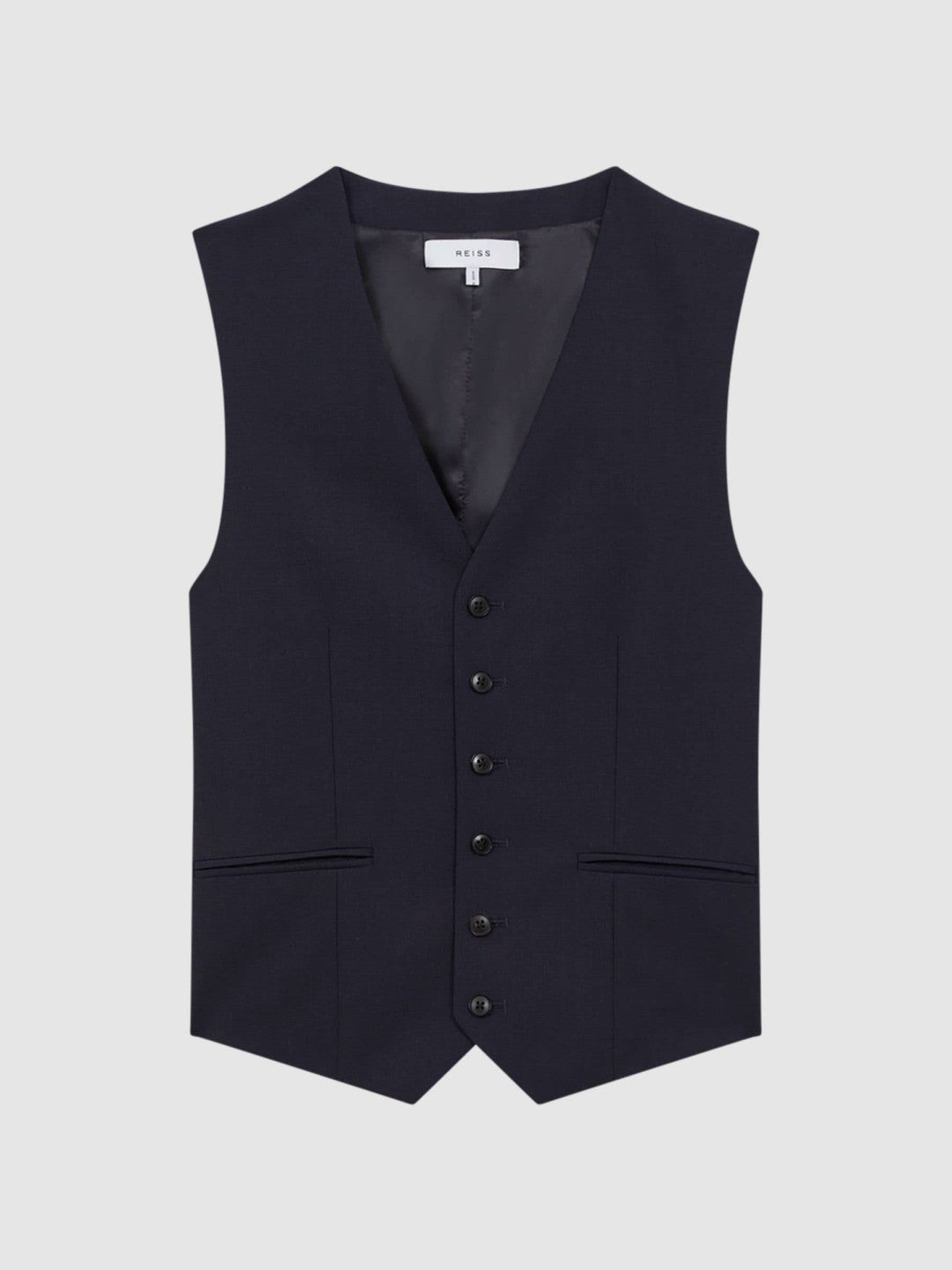 Modern Fit Wool Blend Waistcoat in Navy Men | Reiss