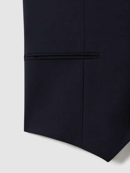 Modern Fit Wool Blend Waistcoat in Navy Men | Reiss