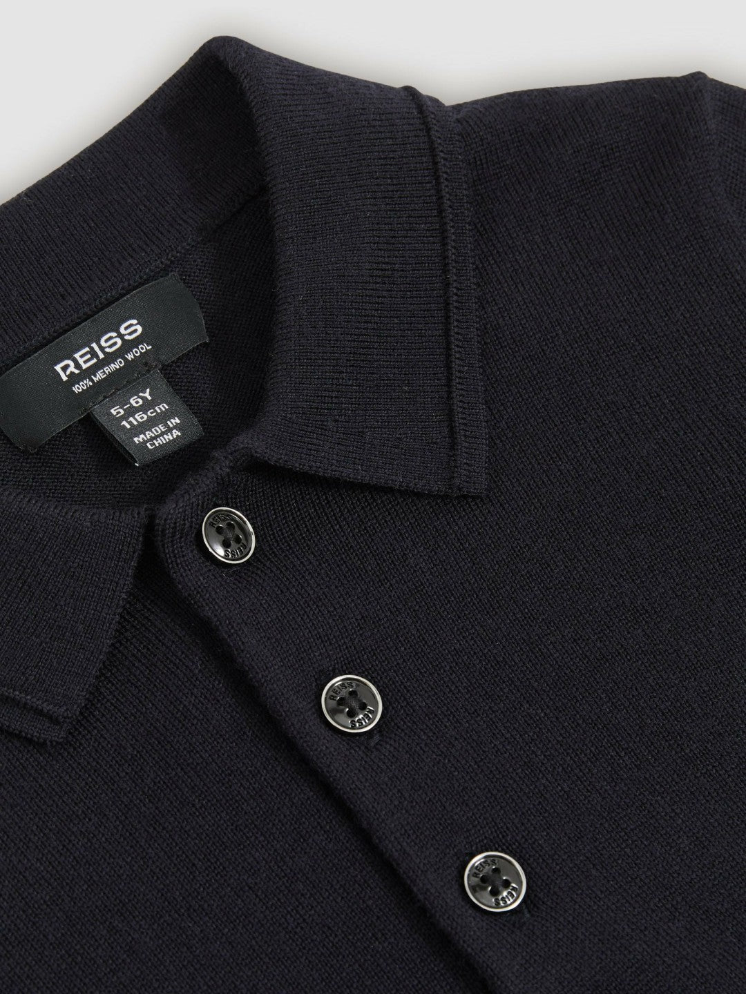 3-9 yrs Merino Wool Polo Shirt in Navy Children & Baby | Reiss